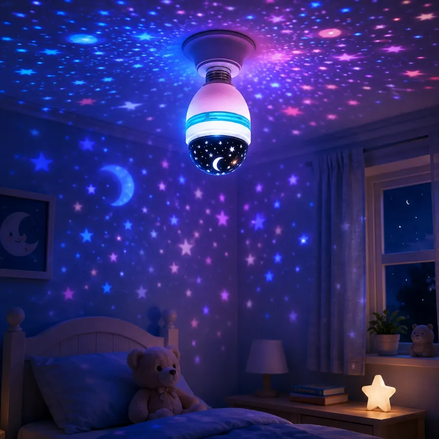 Atomo 星星旋转LED灯泡，MO-0307，适用于台灯，梦幻星空效果
