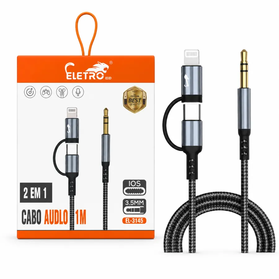 ELETRO 2合1音频线 1米 USB转3.5mm耳机线