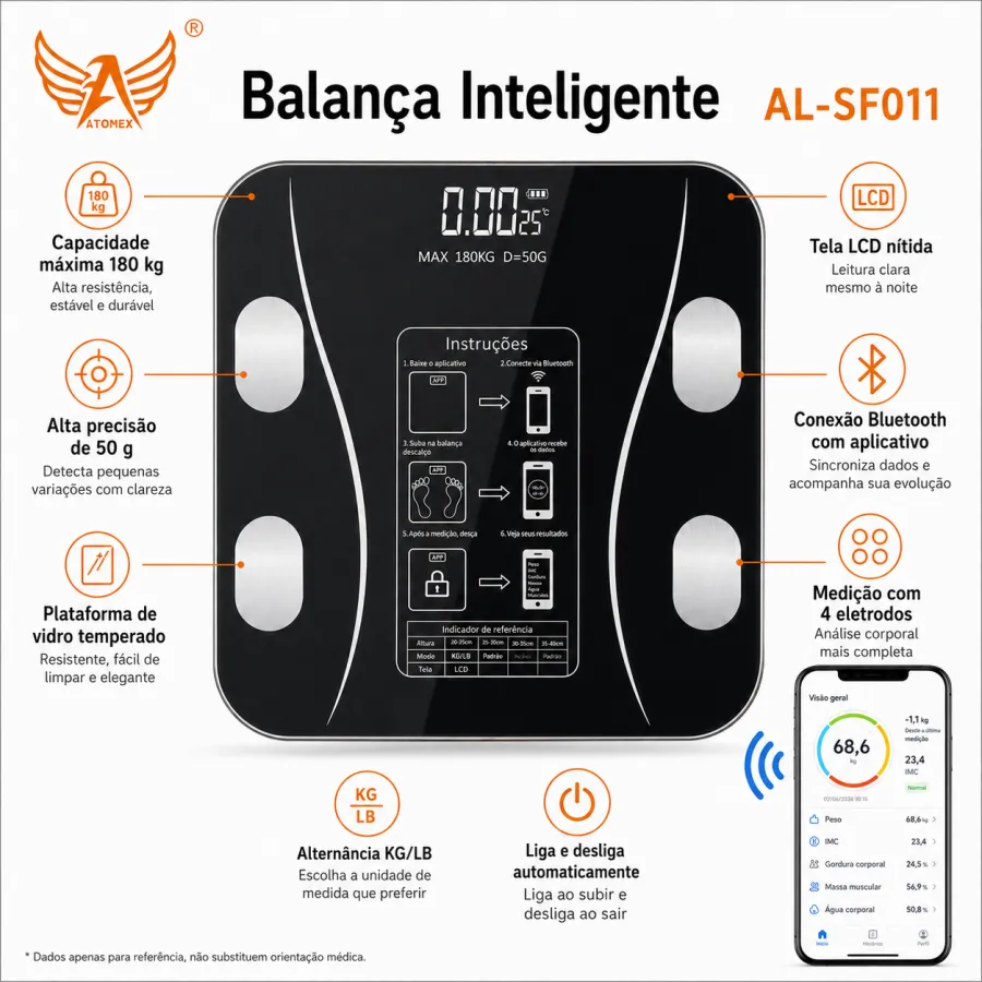LTOMEX电子秤 AL-SF011，最大称重180公斤，带蓝牙功能，LCD显示
