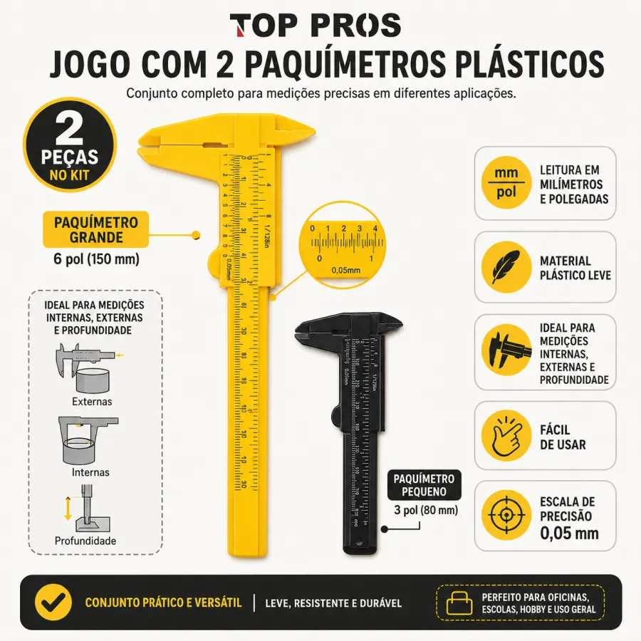 TOP PROS 塑料卡尺 2件套 规格 3.8mm/15.9mm