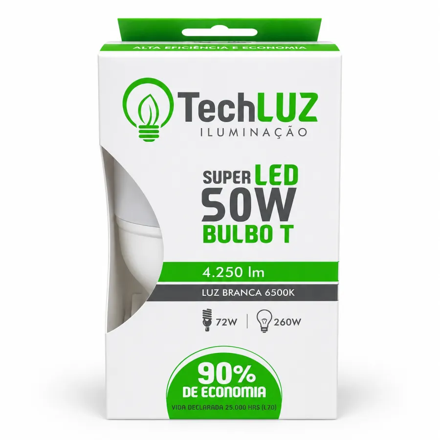 TechLuz 超级LED灯泡 50W 4250流明 6500K 白光 省电90%