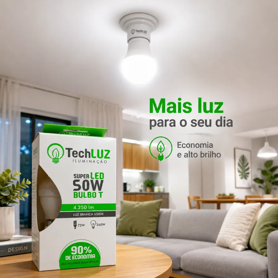 TechLuz 超级LED灯泡 50W 4250流明 6500K 白光 省电90%