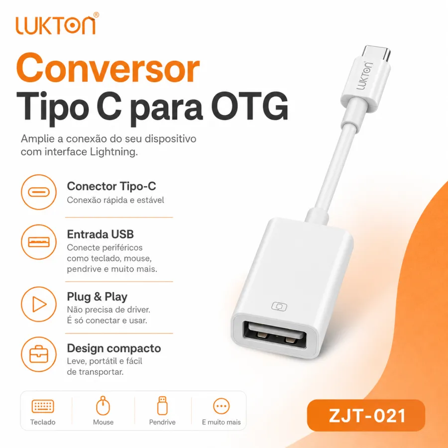 LUKTON OTG转换器，Type-C接口，型号ZJT-021，适用于手机和平板