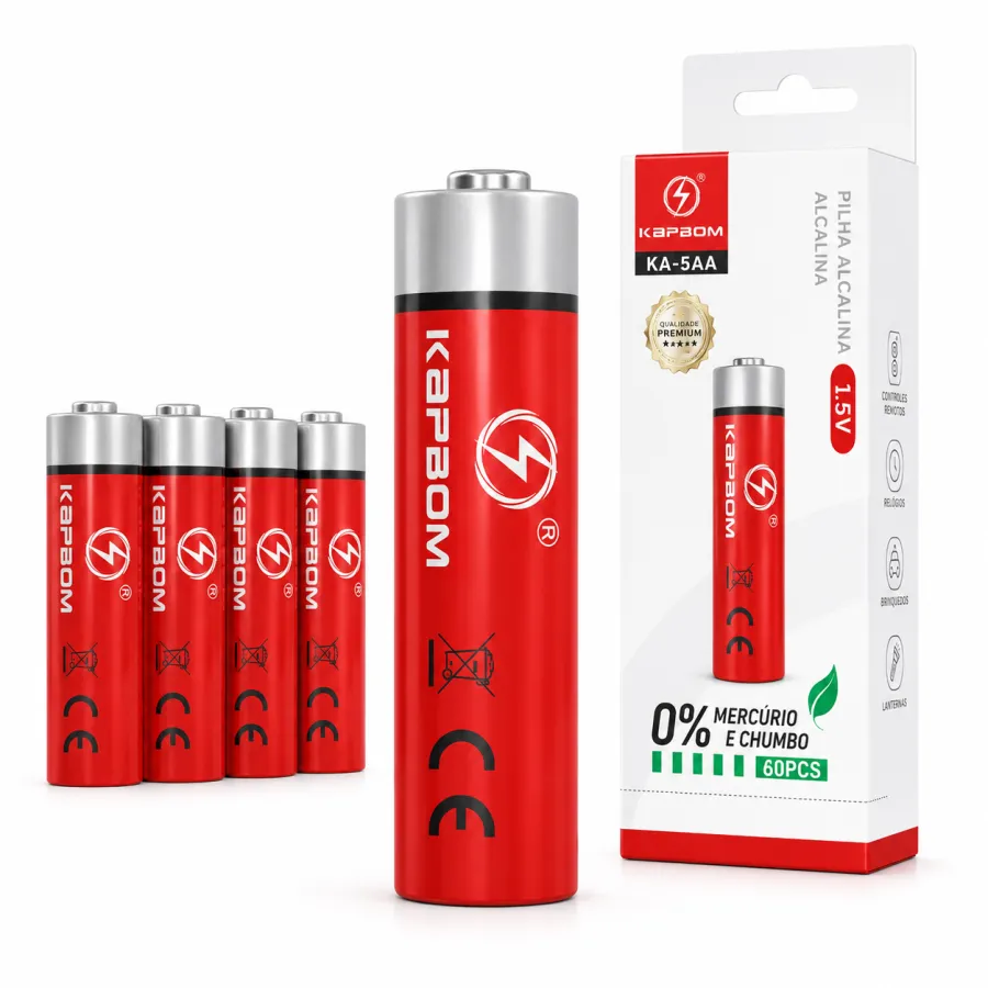 KA-7AAA KA-5AA Kapdom 碱性电池 1.5V 红色 60粒/盒 AAA / AA