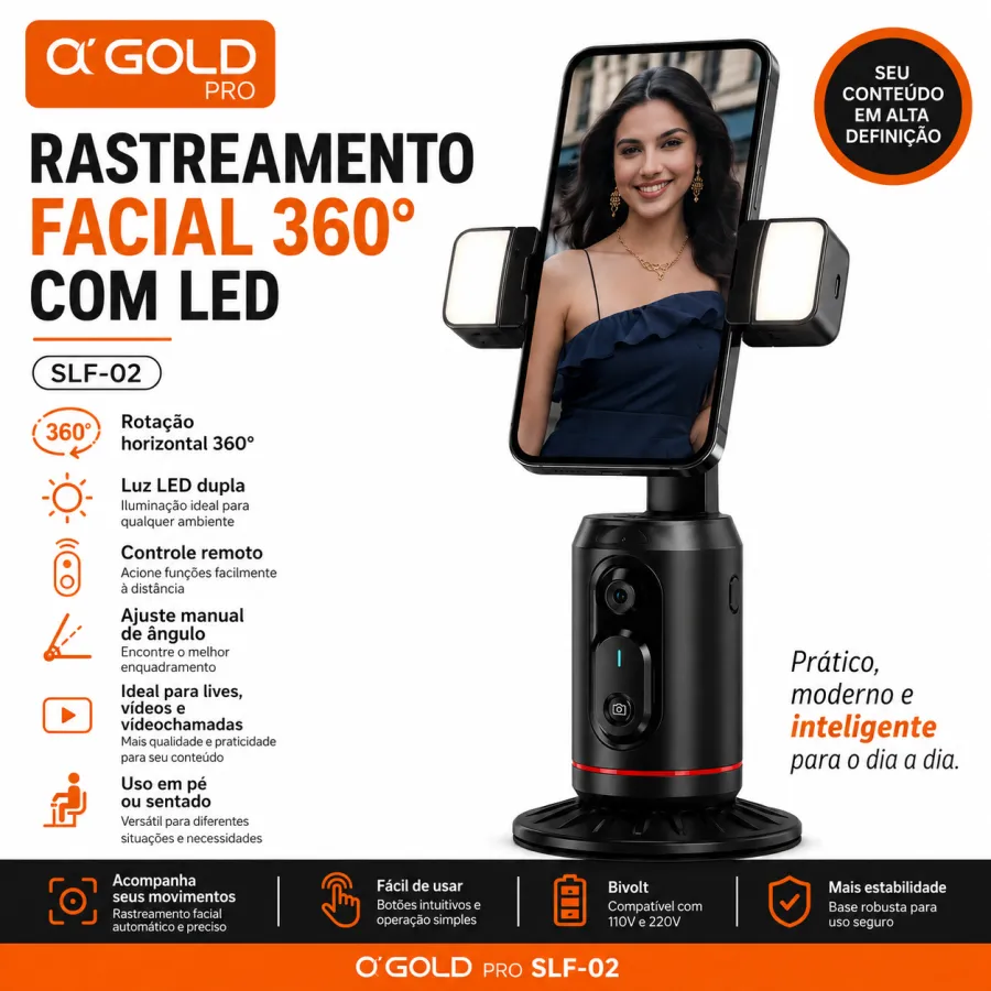 α-GOLD 360度旋转手机支架 带LED灯 SLF-02