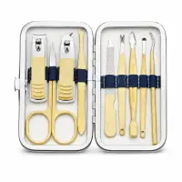 护甲工具套装，包含9件指甲护理工具，适合专业和家庭使用