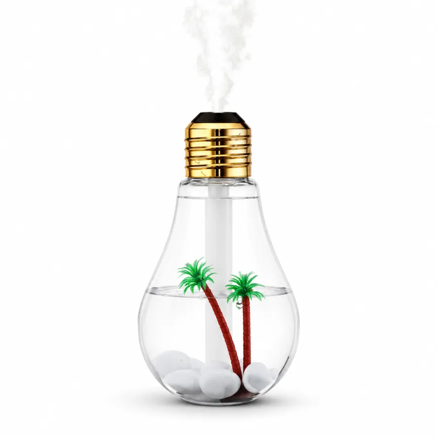 B-MAX 600ml LED灯泡加湿器，带灯光，适合家庭和办公室使用