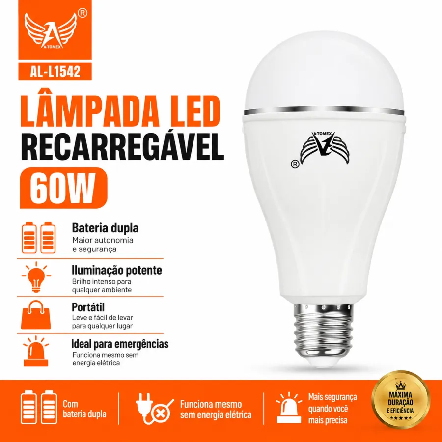 阿尔品牌 LED 灯泡 60W E27 白色 AL-11542