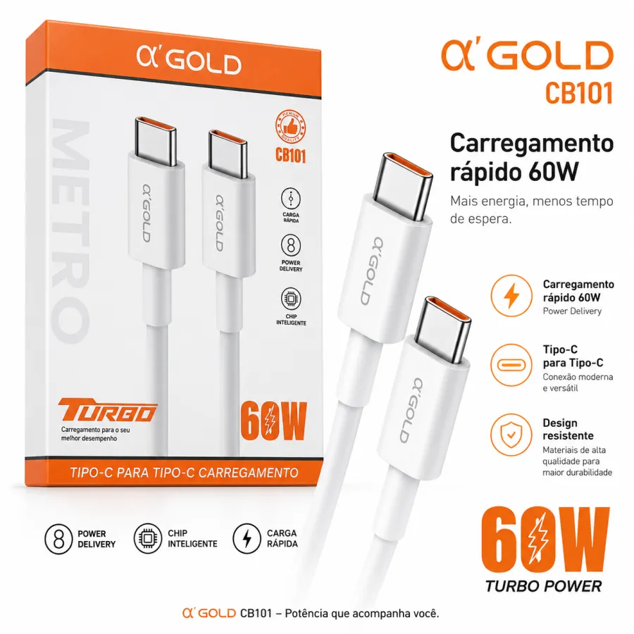 α GOLD 1米 Turbo Tipo-C数据线 60W快充