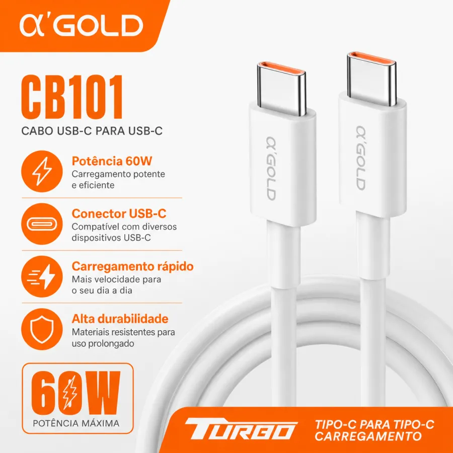 α GOLD 1米 Turbo Tipo-C数据线 60W快充