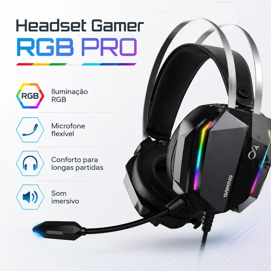 DELTA F503 RGB PRO游戏耳机，带RGB灯效，舒适佩戴，适合游戏使用