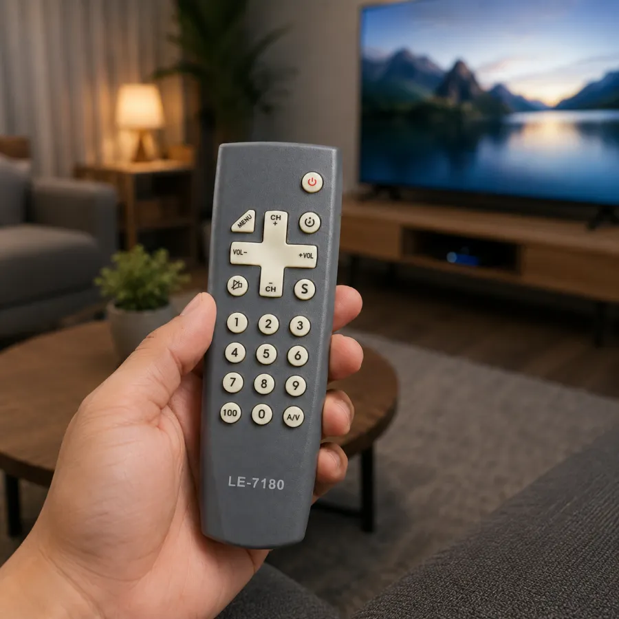 LE-7180 遥控器，适用于多种电视，简约设计，功能齐全