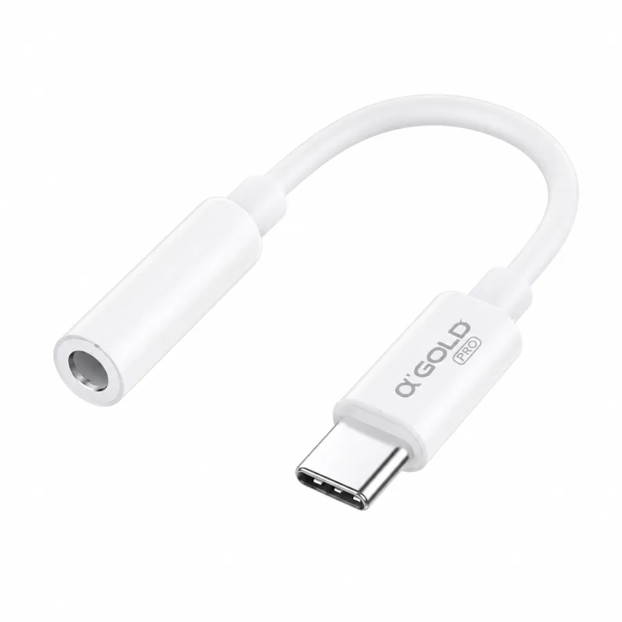 αGOLD Pro Type-C转3.5mm音频适配器，便携设计，兼容性强