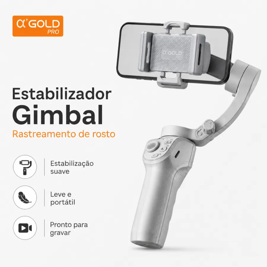 α'GOLD PRO 面部追踪稳定器，手机支架，适用于视频拍摄