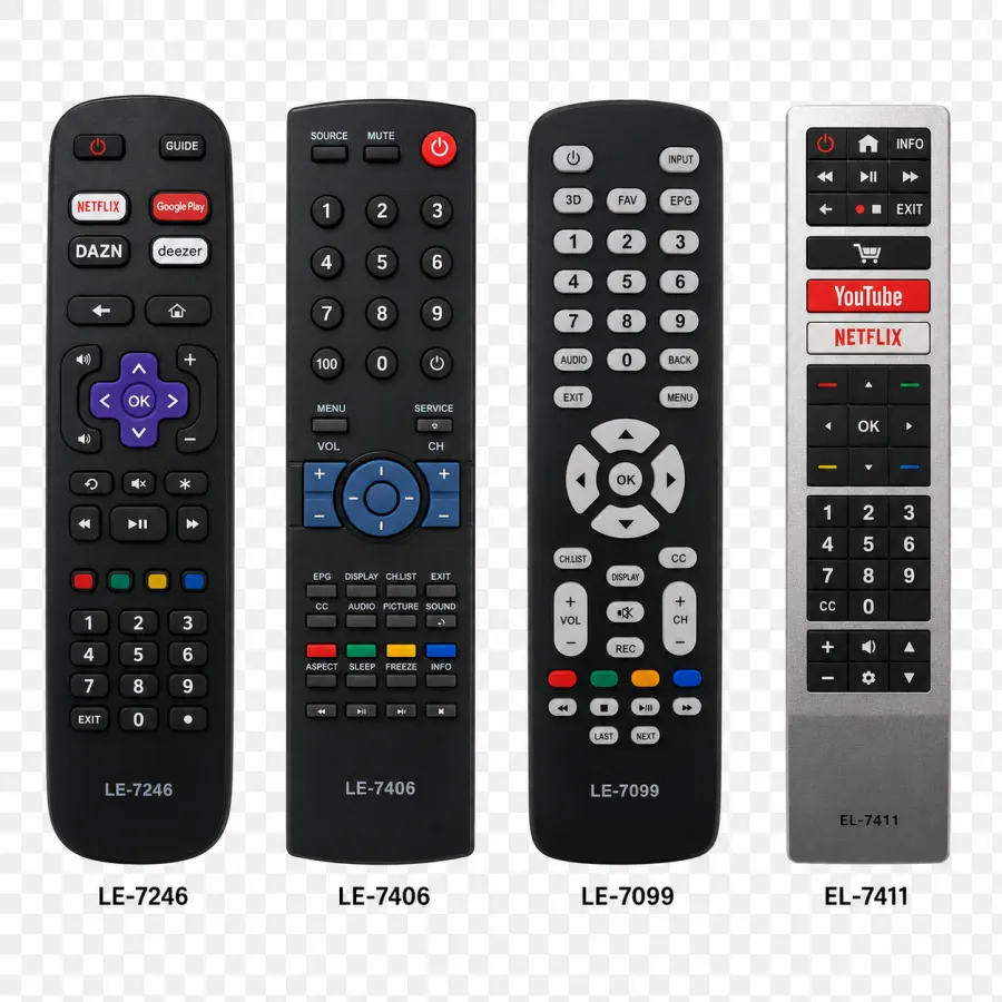 遥控器 ，适用于智能电视，支持Netflix、DAZN、Deezer，黑色