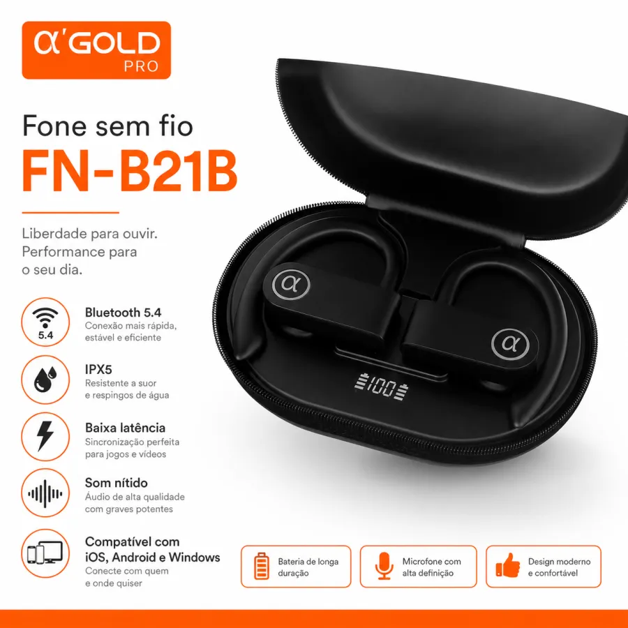 α'GOLD PRO 无线耳机 FN-B21B，蓝牙5.0，降噪，长续航