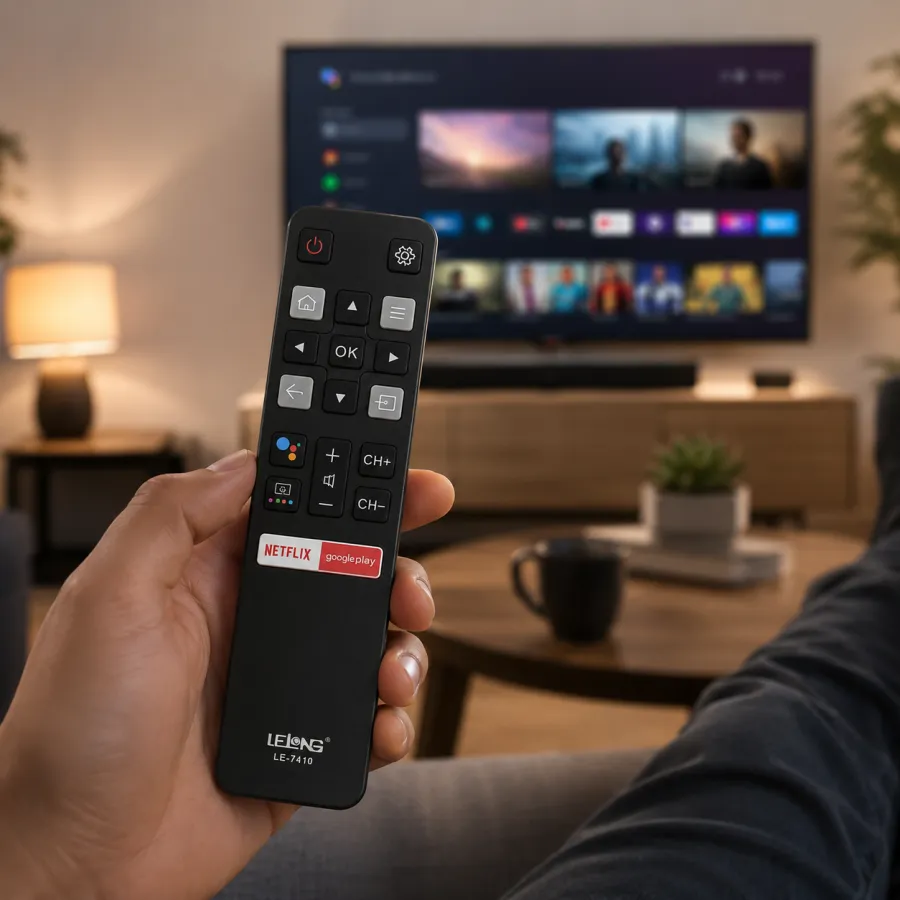 LELONG LE-7410 TCL 遥控器，兼容多种设备，带Netflix快捷键，黑色