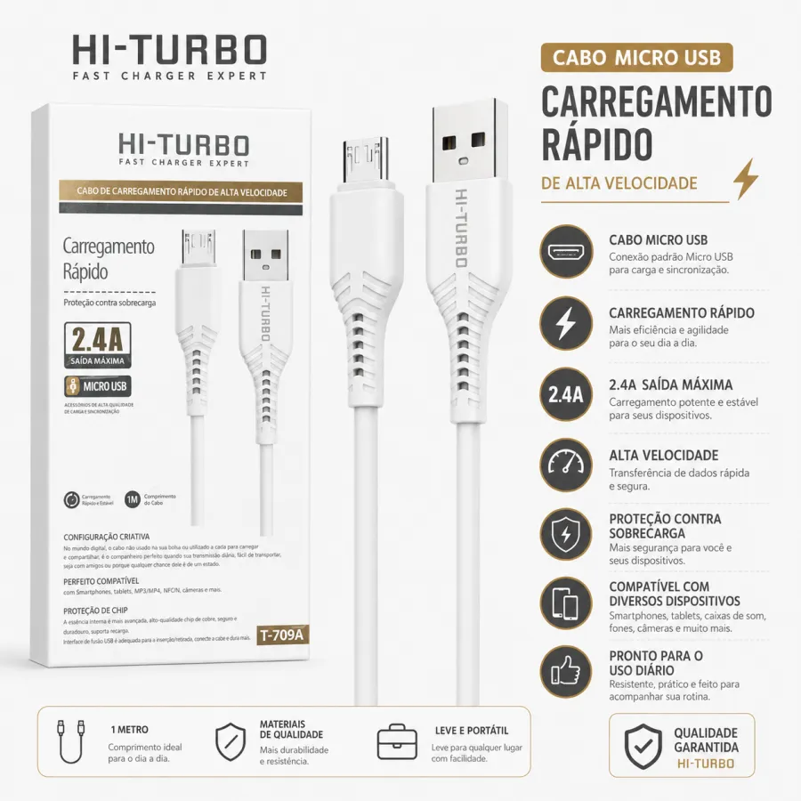 HI-TURBO 快速充电线 2.4A USB 数据线