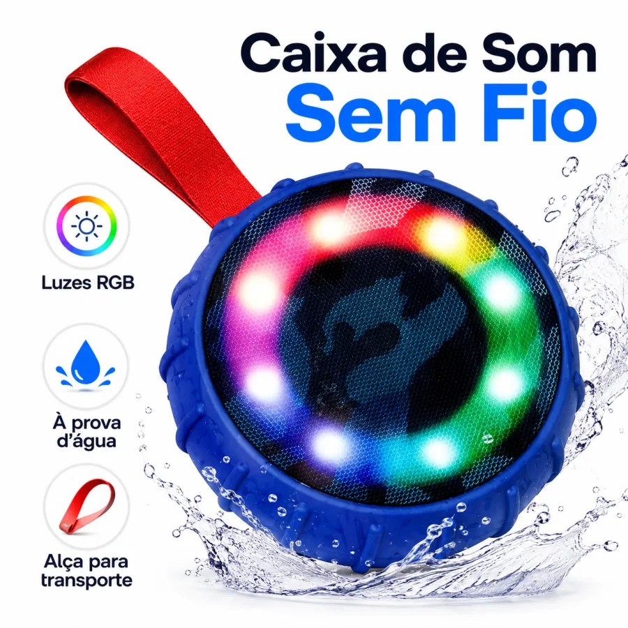 蓝牙音箱 LTOMEX AL-958 防水便携式音响，彩色灯光，适合户外使用
