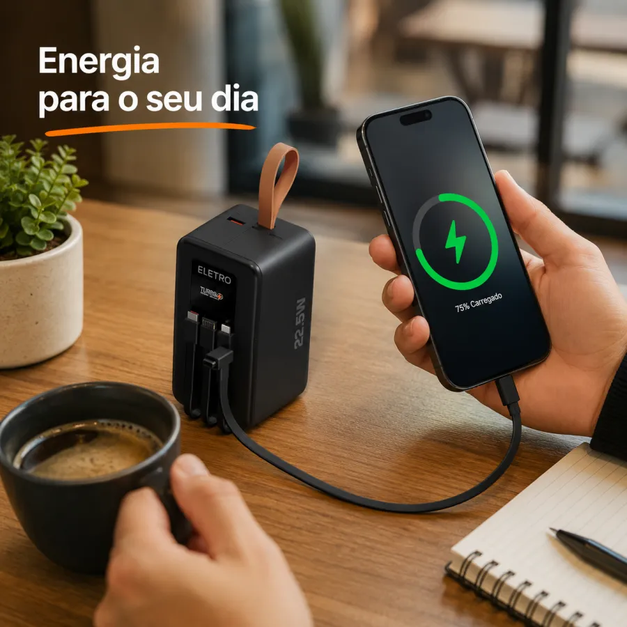 ELETRO 500mAh超级充电器，225W，适用于多种设备，黑色