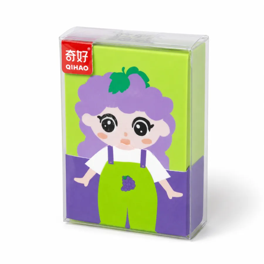 Qihao橡皮擦，可爱卡通设计，适合儿童使用。