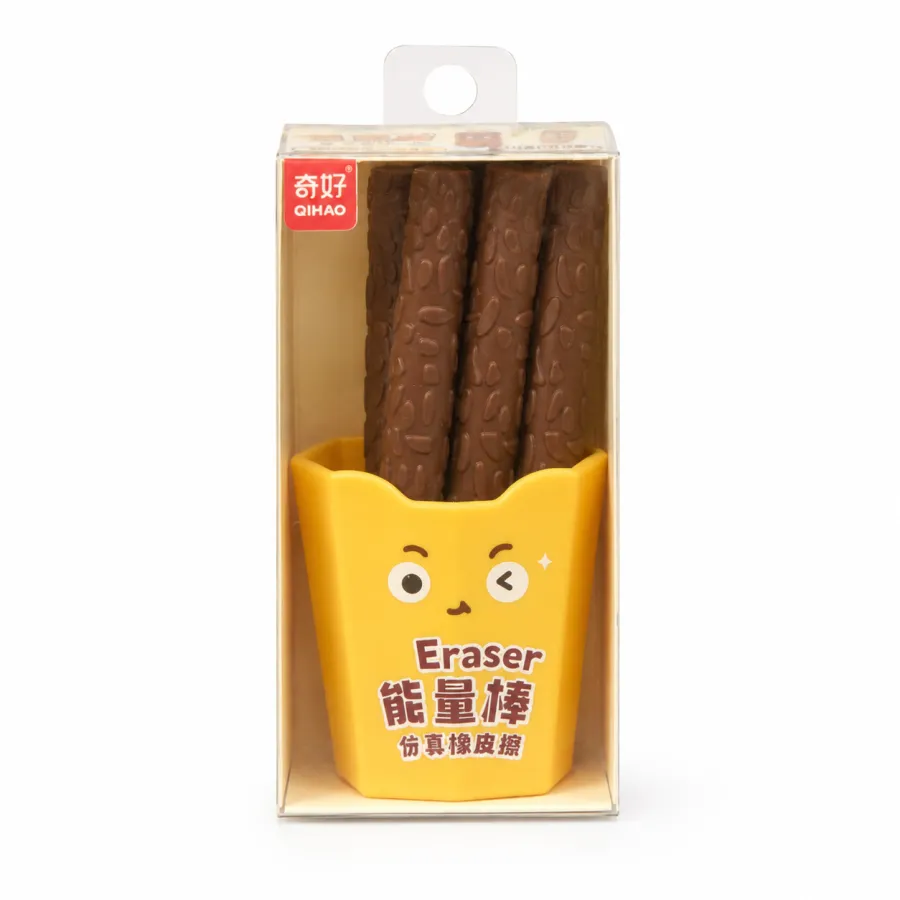 可爱巧克力棒橡皮擦 6支装 学生文具 适合儿童