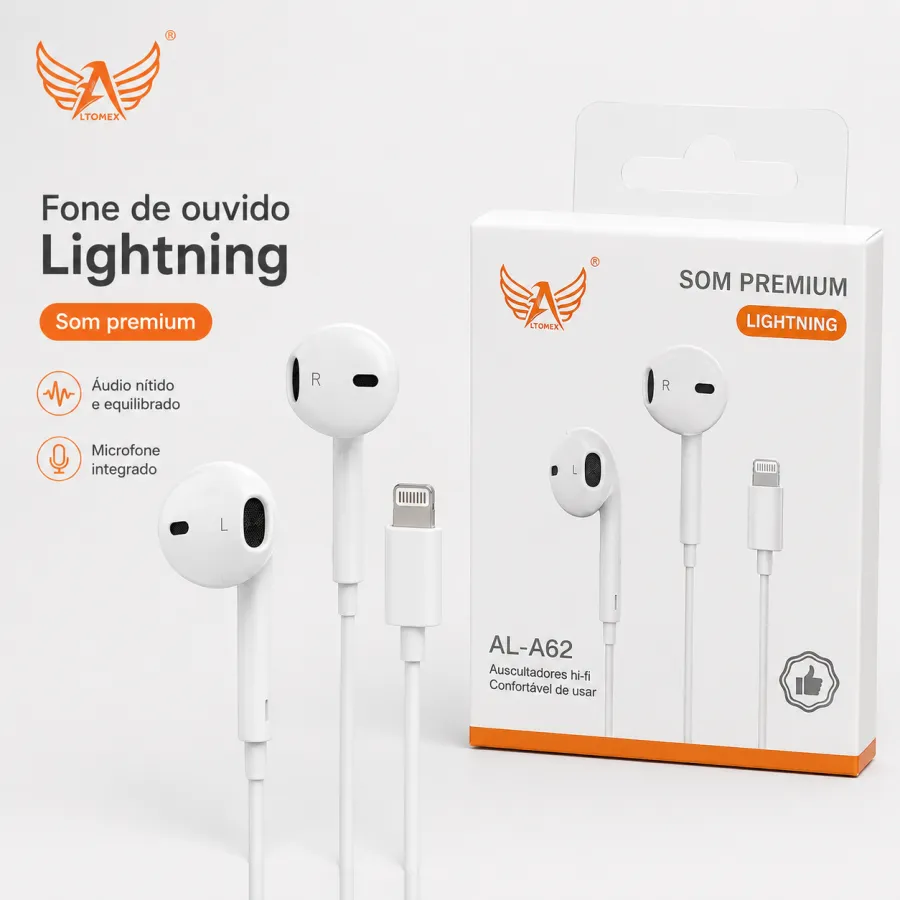 Ltomex AL-A62 Lightning 耳机，Hi-Fi 音质，舒适佩戴，适用于苹果设备