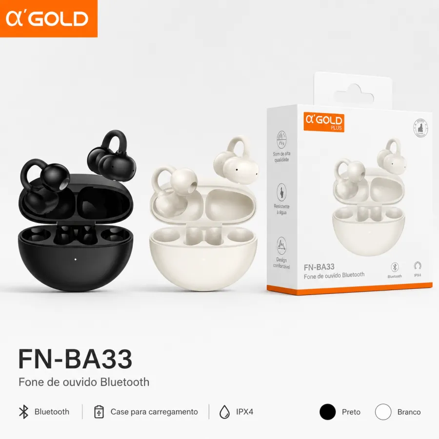 αGOLD FN-BA33 蓝牙耳机，带充电盒，IPX4防水，黑白双色可选