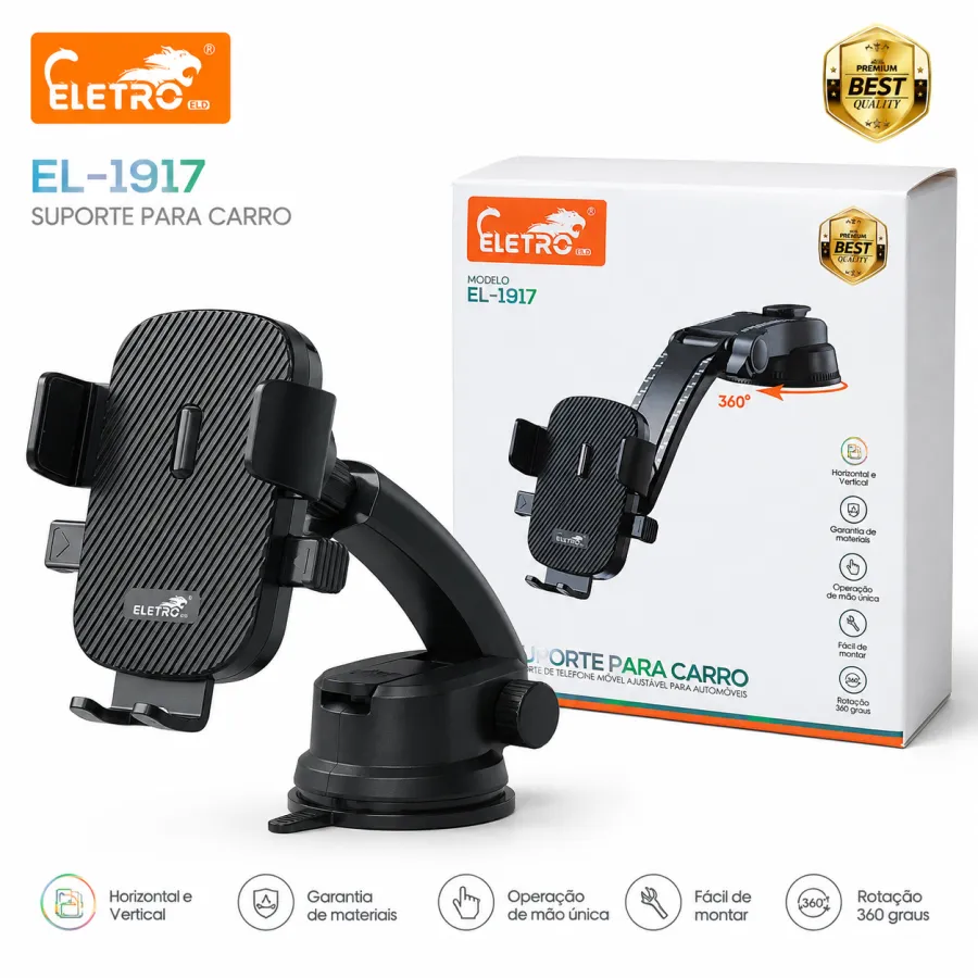 ELETRO EL-1917 360度汽车手机支架，适用于各种车型，稳固耐用