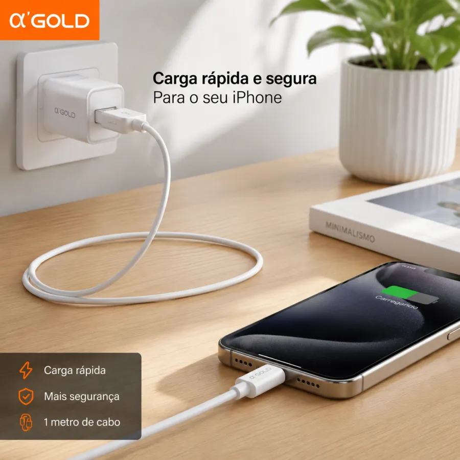 Cb129-2 αGOLD PLUS 25W USB-IOS 闪电充电线 1米