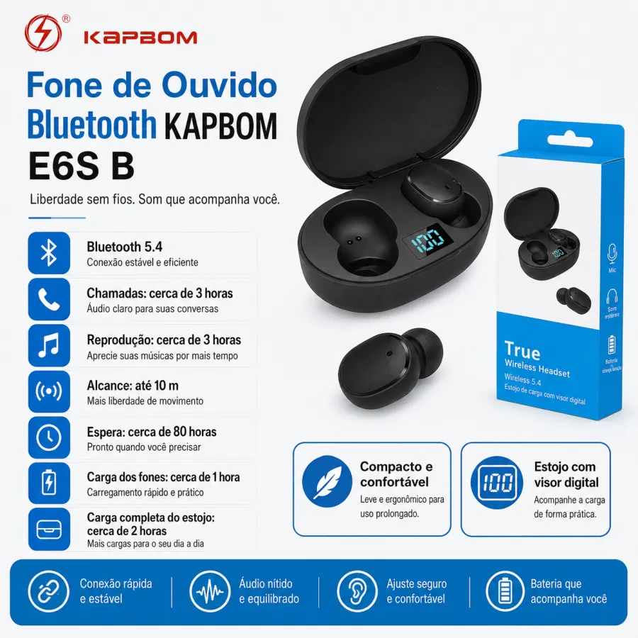 Kapbom Bluemi Airdots 无线耳机，蓝牙5.4，续航约3小时，配充电盒