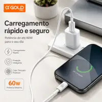 αGOLD 60W快充数据线，1米，适用于iPhone 15/16/17，Type-C接口