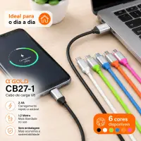 αGOLD 1.2米V8充电线，2.4A，黑色，适用于多种设备
