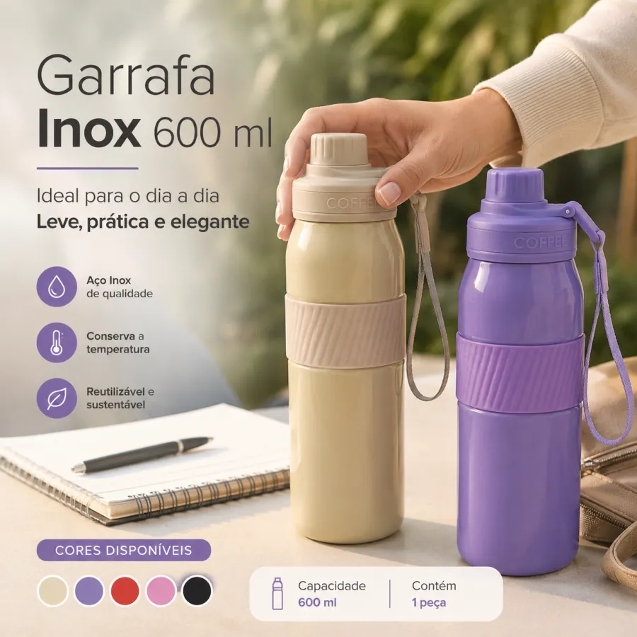 GDR1763 不锈钢水瓶 600ml，适合户外运动