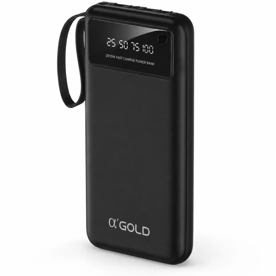 αGOLD 10000mAh移动电源，锂聚合物，带LED手电筒，型号BTE-18A
