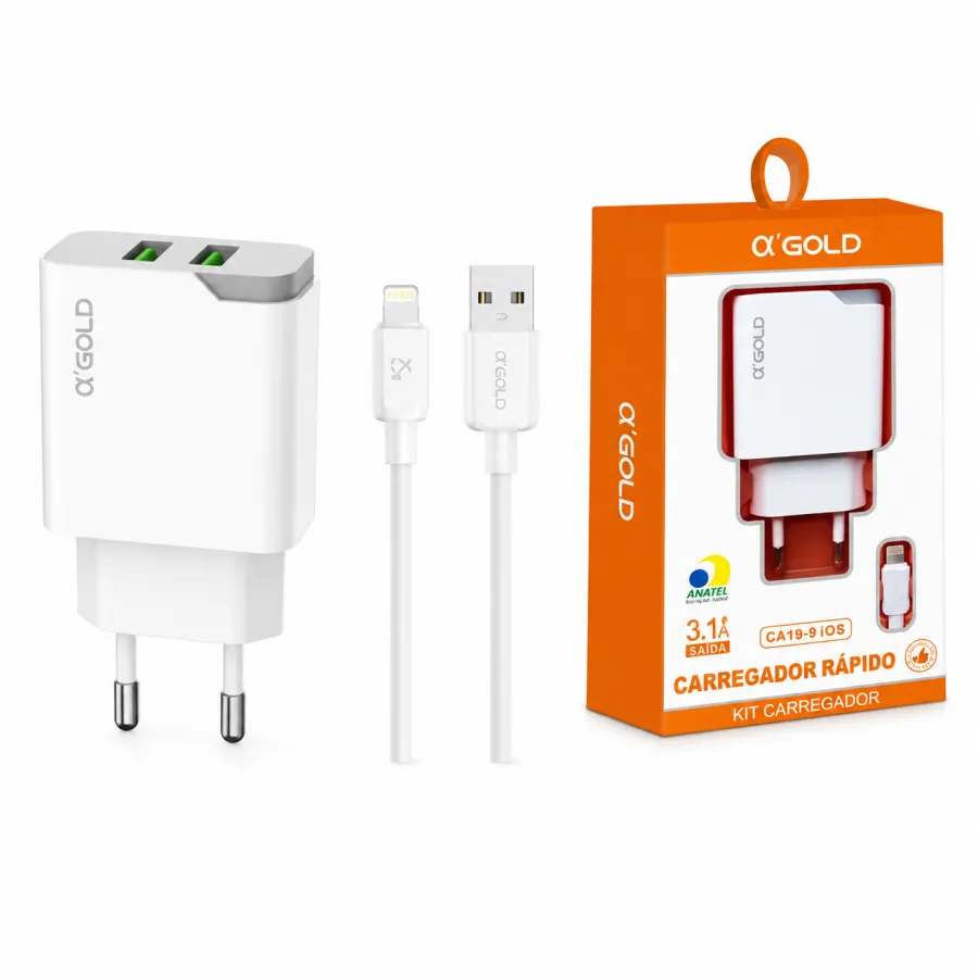 α'GOLD 3.1A双USB快速充电器，适用于CA19-9/iOS，便携式设计