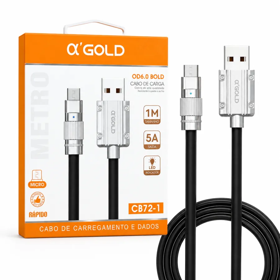 α'GOLD 充电数据线 CB72-1，1米，5A，Micro USB