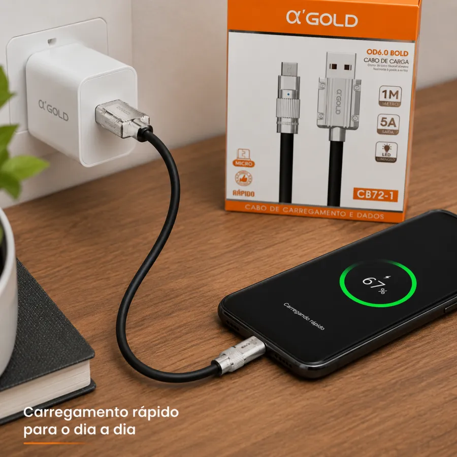 α'GOLD 充电数据线 CB72-1，1米，5A，Micro USB