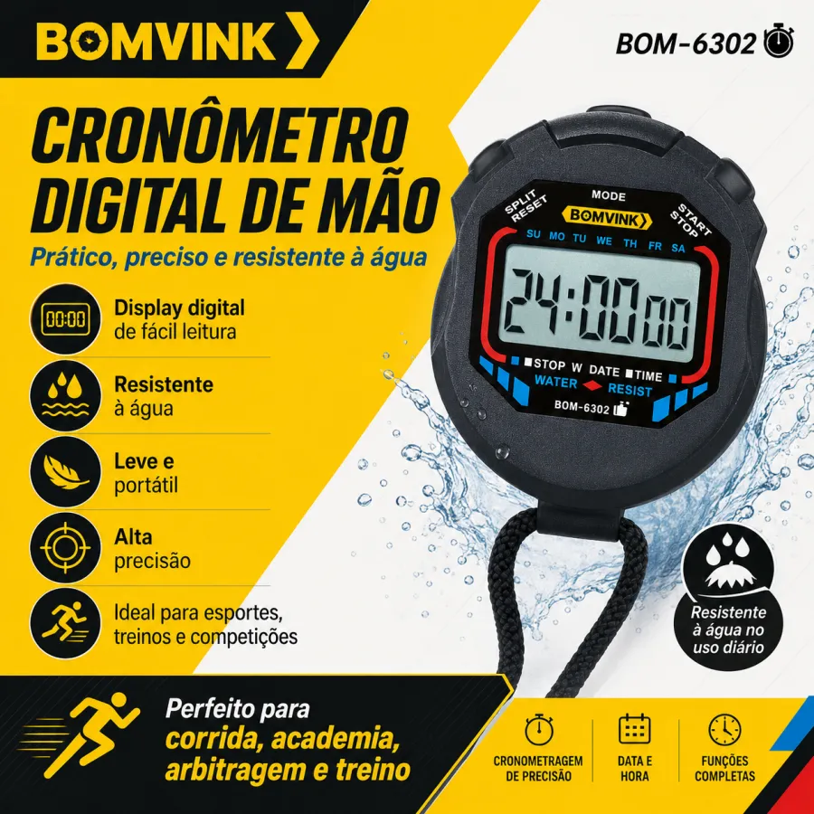 BOMVINK防水数字计时器，手持式，型号BOM-6302