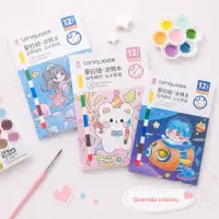 Languo 12色水彩笔套装，适合儿童绘画，包含多种可爱图案