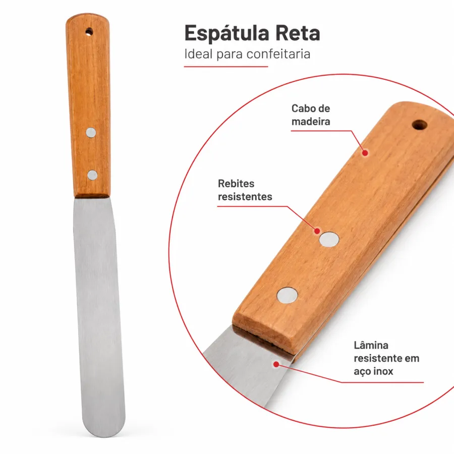 Espátula厨房工具，木柄，耐高温，适合翻炒，烘焙，通用其他