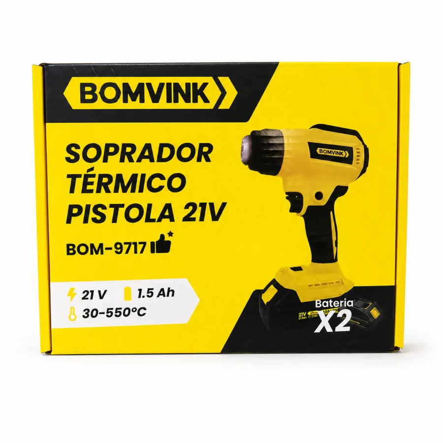 BOMVIM 21V 热风枪，1.5Ah，温度范围30-550℃，适用于多种场合