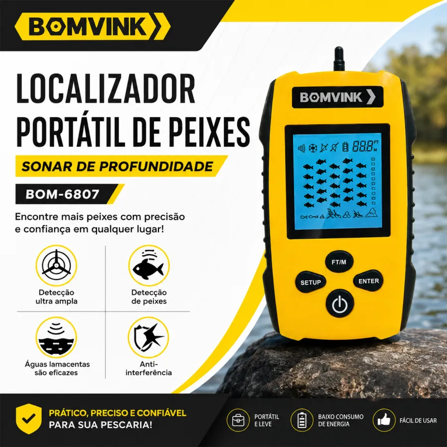 BOMVINK 鱼探测器 便携式深度声纳 BOM-6807