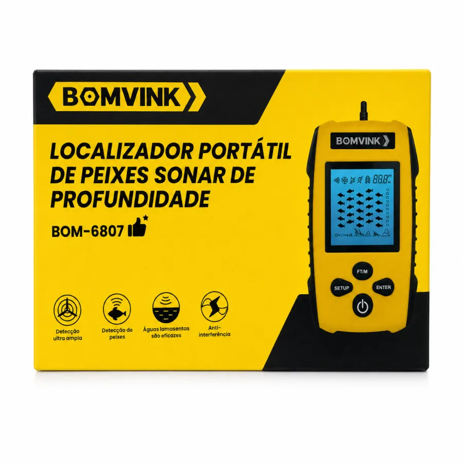 BOMVINK 鱼探测器 便携式深度声纳 BOM-6807