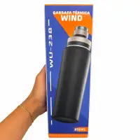 WIND品牌800ML保温水壶，黑色，适合户外旅行