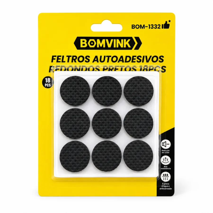 BOMVINK 自粘黑色圆形防滑垫 18片装