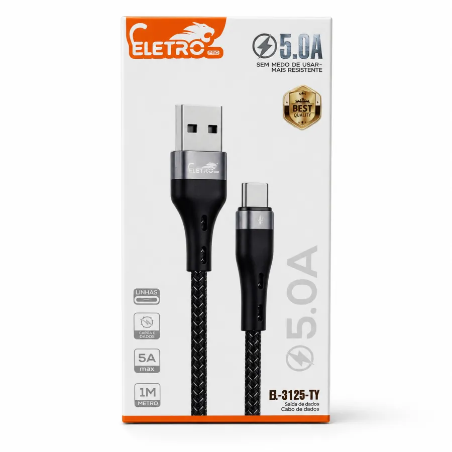ELETRO 5A快充数据线 EL-3125-TY 1米 USB-C黑色