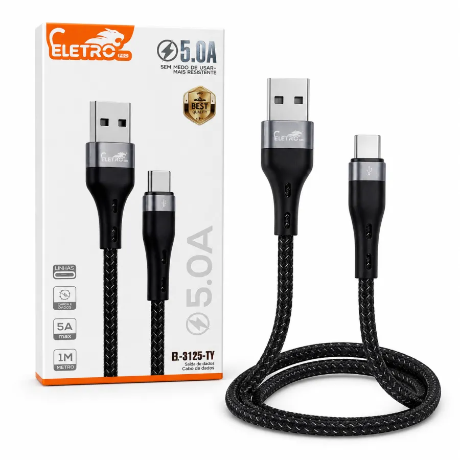 ELETRO 5A快充数据线 EL-3125-TY 1米 USB-C黑色