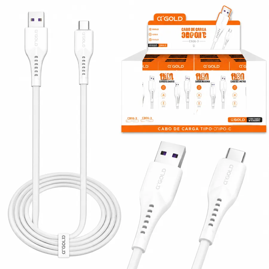 αGOLD USB-C充电线 CB06-3 1米 4.8A快速充电