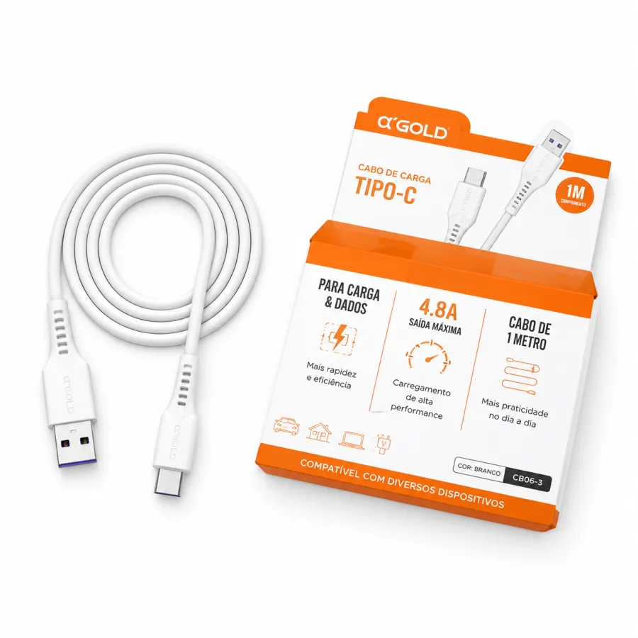 αGOLD USB-C充电线 CB06-3 1米 4.8A快速充电